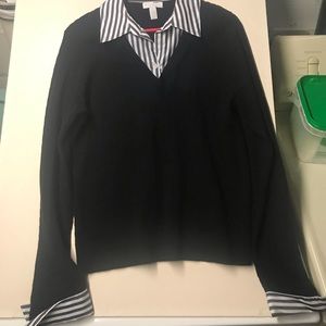 Cute sweater too with build-in collar and sleeves